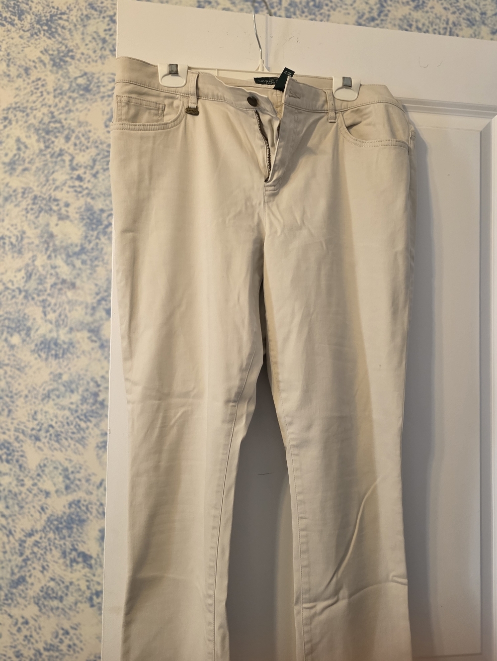 Ralph Lauren Cream Straight-Leg Jeans